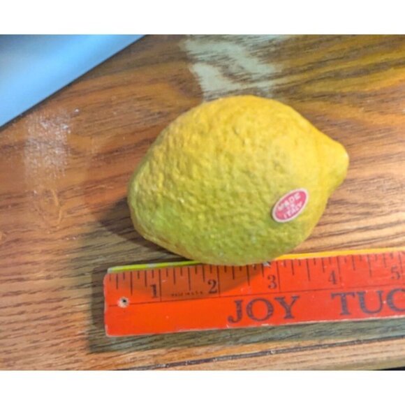Vintage Antique stone alabaster lemon  fruit decor mcm heavy 3.5" realistic - Picture 6 of 6
